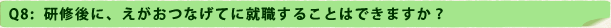 Q8：研修後に、えがおつなげてに就職することはできますか？